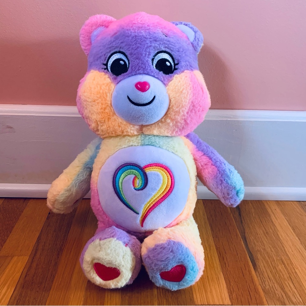 Pastel Rainbow Heart Care Bear